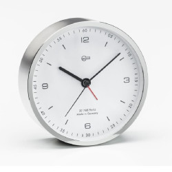 Barigo modern set clock and weatherstation nickled brass 601.1MWAL + 101.3MW clock Arabic