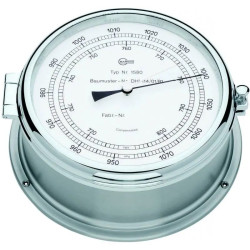 Barigo Professionele hoge precisie barometer chroom-gepolijst RVS 180mm 1580CRED